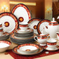 49 PC Greek Red Medusa Pattern Royal Dinner Set