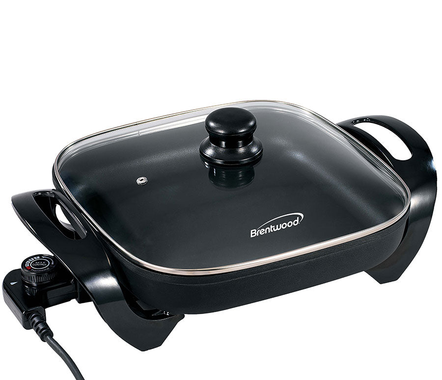 12" Non-Stick Electric Skillet with Glass Lid