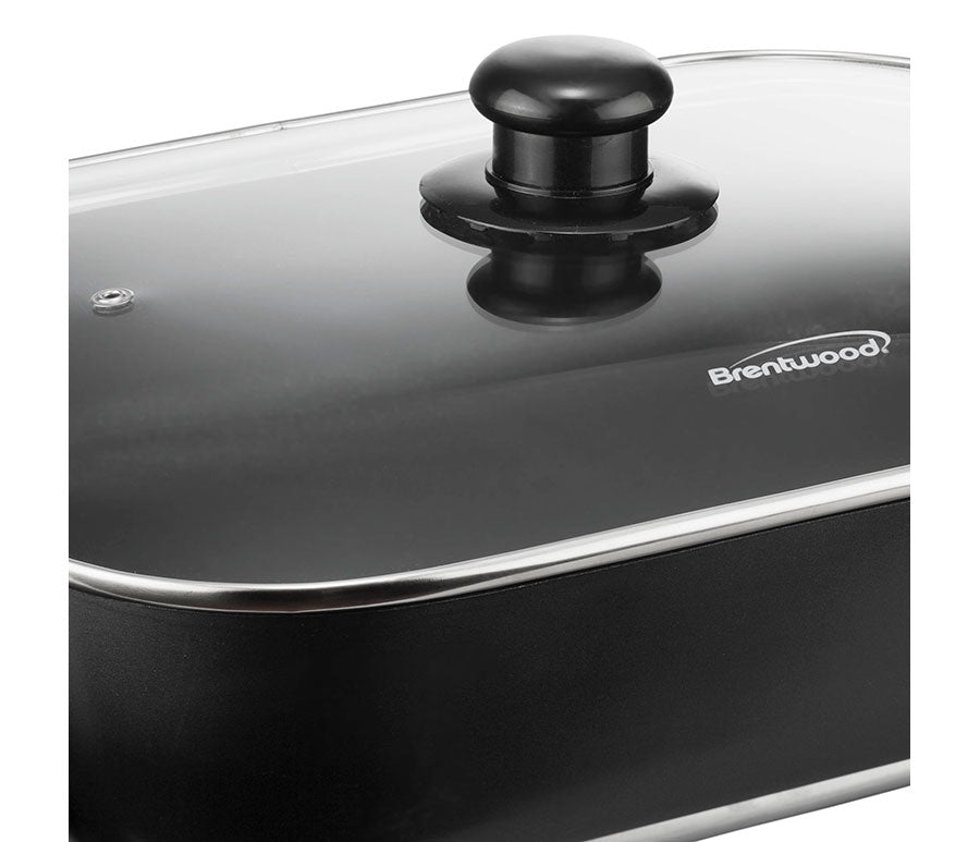 16" Brentwood Non-Stick Electric Skillet with Glass Lid