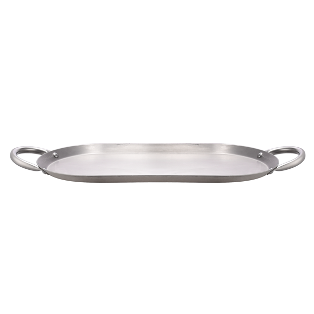 17" Oval Stainless Steel Fry Pan Comal