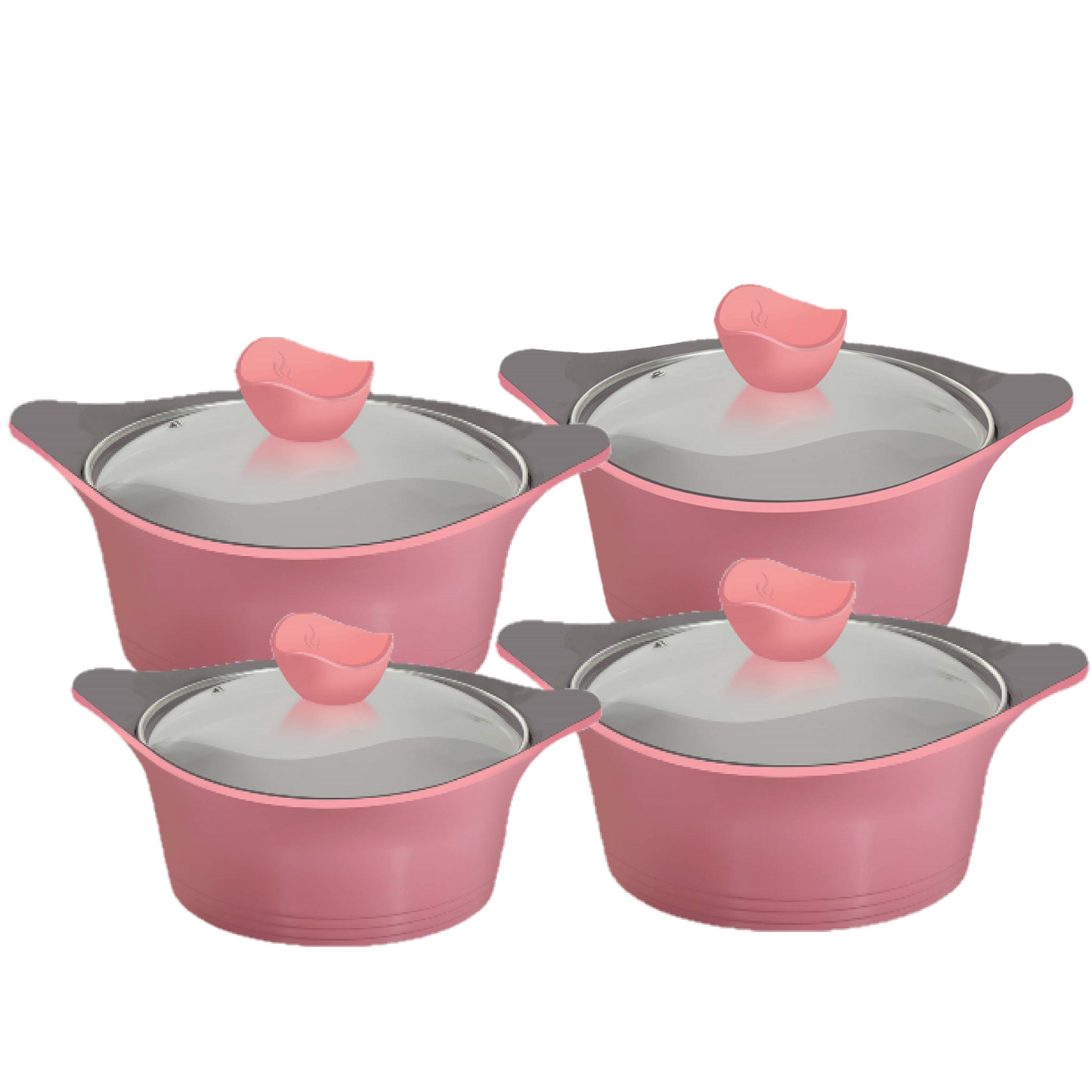 10 PC Pink Ceramic Casserole Cookware Set