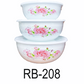 6 PC Pink Floral Enamel Salad Bowl Set