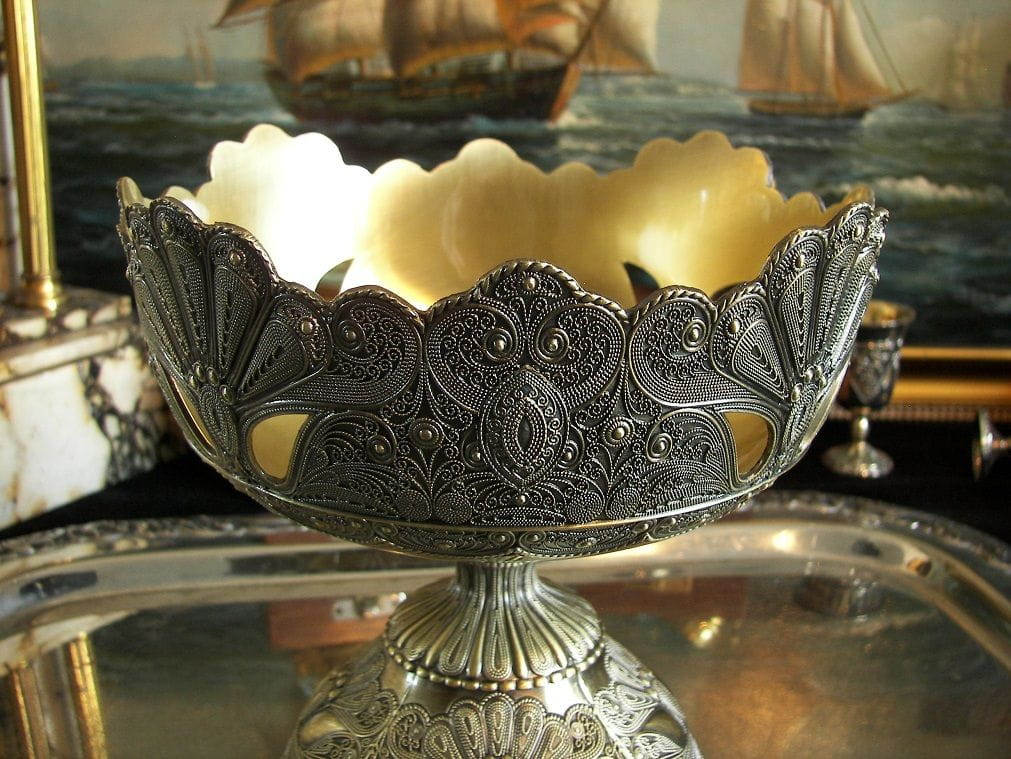 Small Gold Plated Metal Fruit Bowl