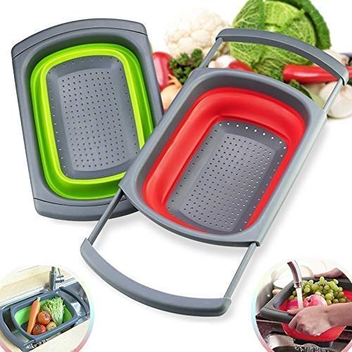 Red Collapsible Silicone Colander