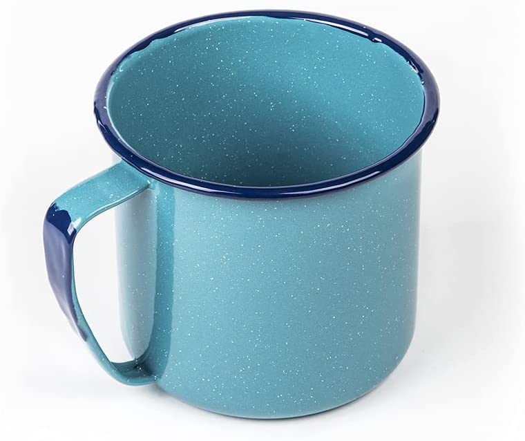 12oz Cinsa Enamel Turquoise Blue Mug
