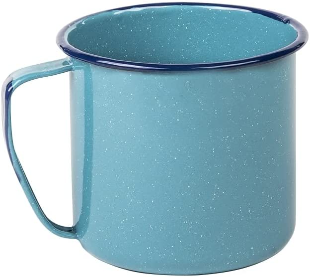 12oz Cinsa Enamel Turquoise Blue Mug