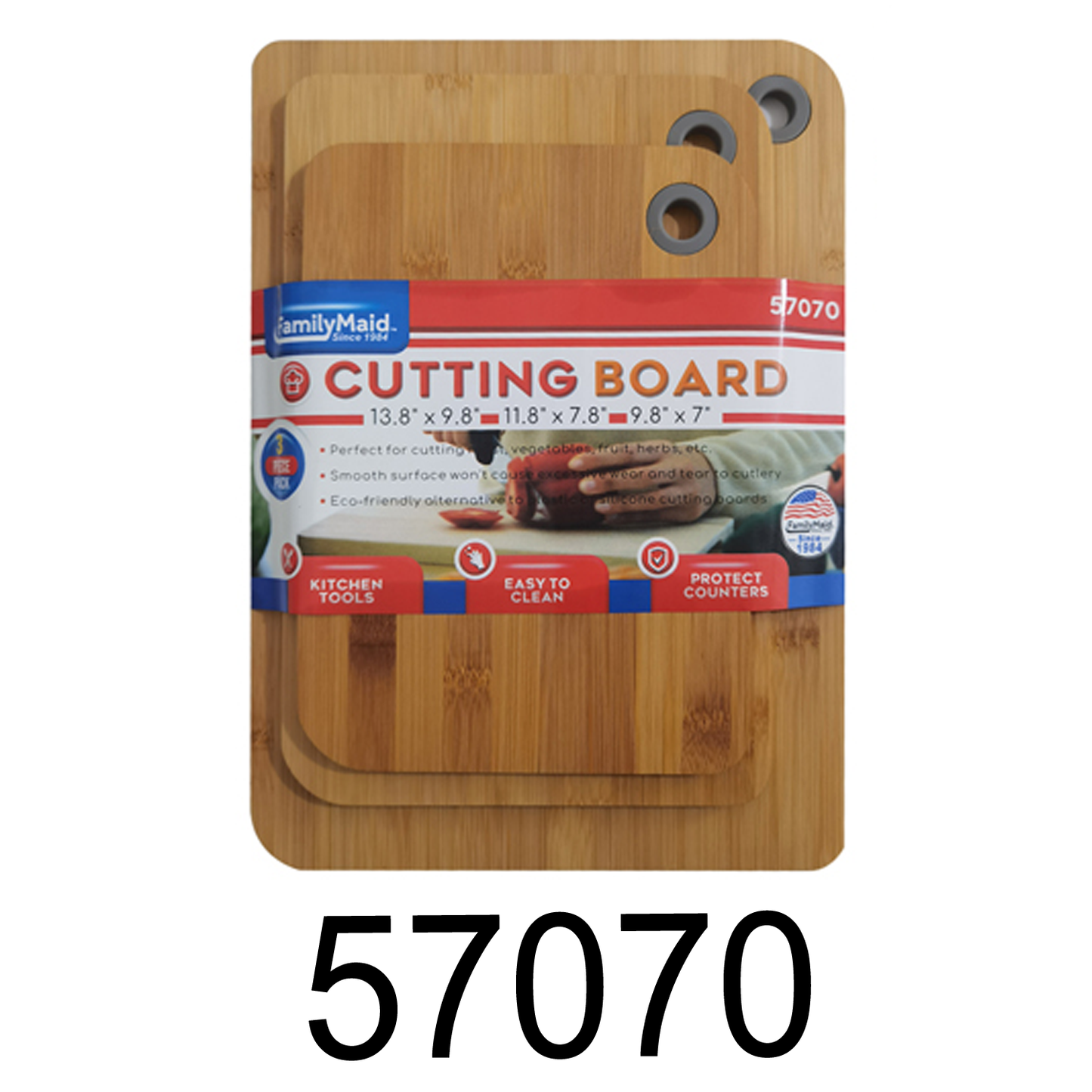 3 PC Bamboo Cutting Board Set
