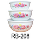 6 PC Red Floral Enamel Salad Bowl Set