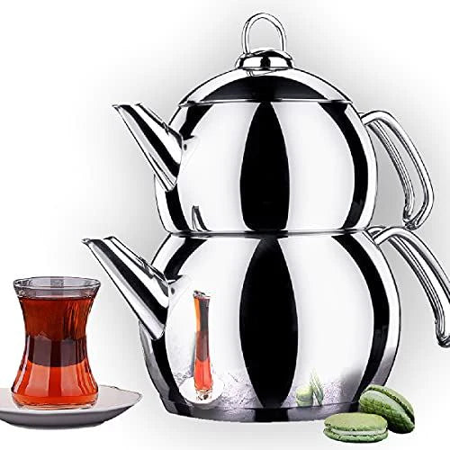 1.1L & 2.0L Korkmaz Tombik Teapot Set