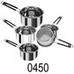 5 PC Stainless Steel Sauce Pan With Handle