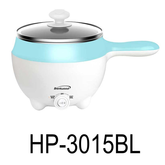 1.6 QT Blue Electric Hot Pot Cooker & Food Steamer