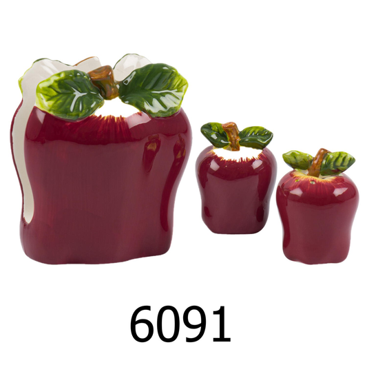 3 PC Table Top Set With Ceramic Salt & Pepper Shakers