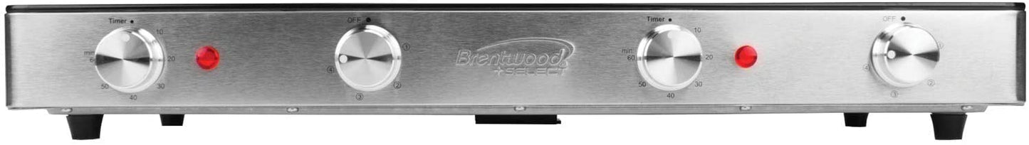 Double Infrared Electric Countertop Burner With Timer