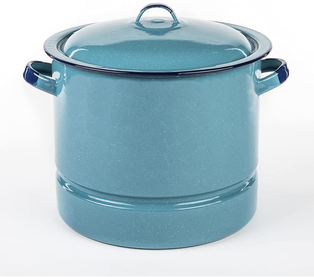 15 QT Enamel Steamer Pot With Lid & Trivet – R & B Import