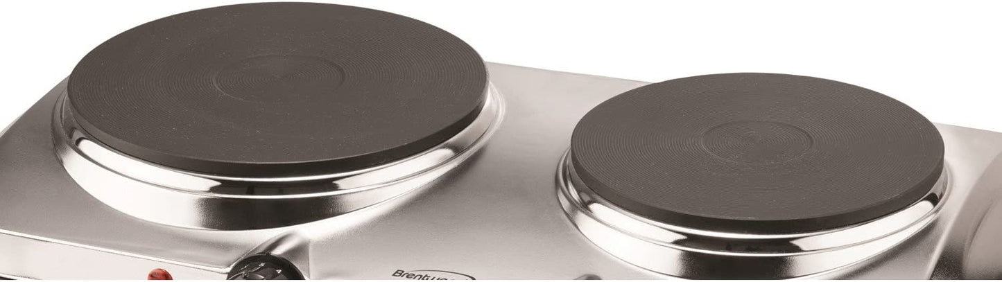 Brentwood Silver Electric Countertop Double Burners Hotplate