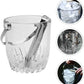 Glass Ice Bucket With Metal Tong & Handle