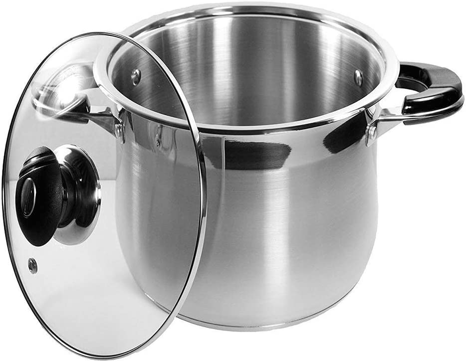 24 Qt Covered Stainless Steel Stock Pot