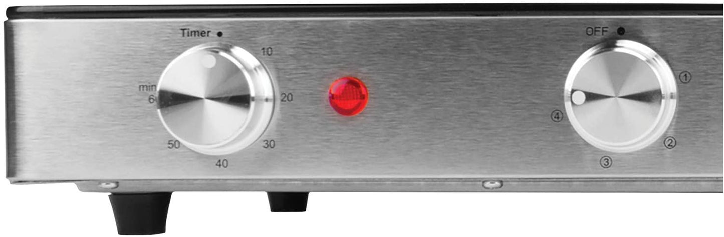 Double Infrared Electric Countertop Burner With Timer