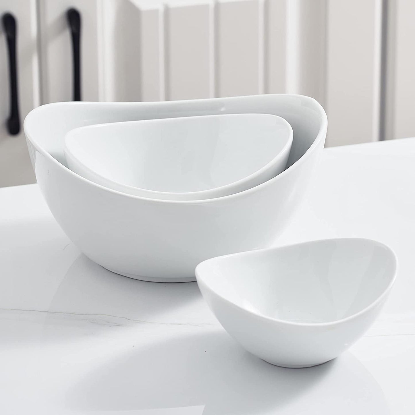 3-Tiered Oval Serving Bowl With Collapsible Metal Rack