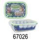 1500ml Green Glass Rectangle Food Container
