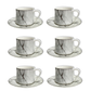 12 PC White & Silver Marble Coffee Cup