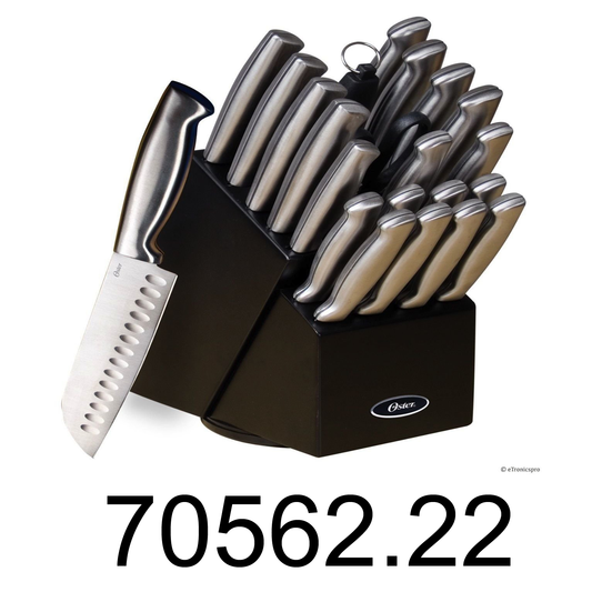 22 PC Oster Baldwyn Kitchen Knife Cutlery Block Set