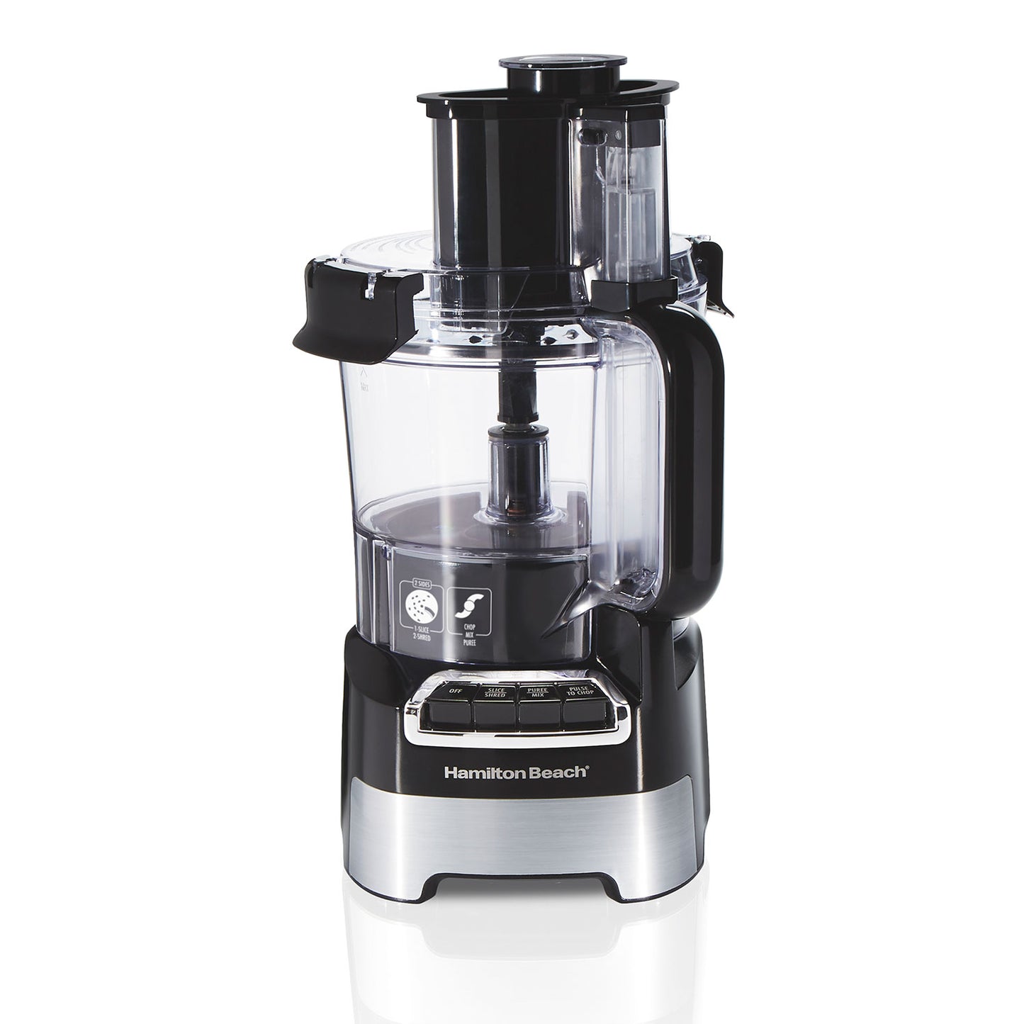 Hamilton Beach 10-Cup Stack & Snap Food Processor with Big Mouth, Black & Stainless