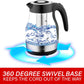 1.7L Cordless Glass Electric Kettle With Tea Infuser