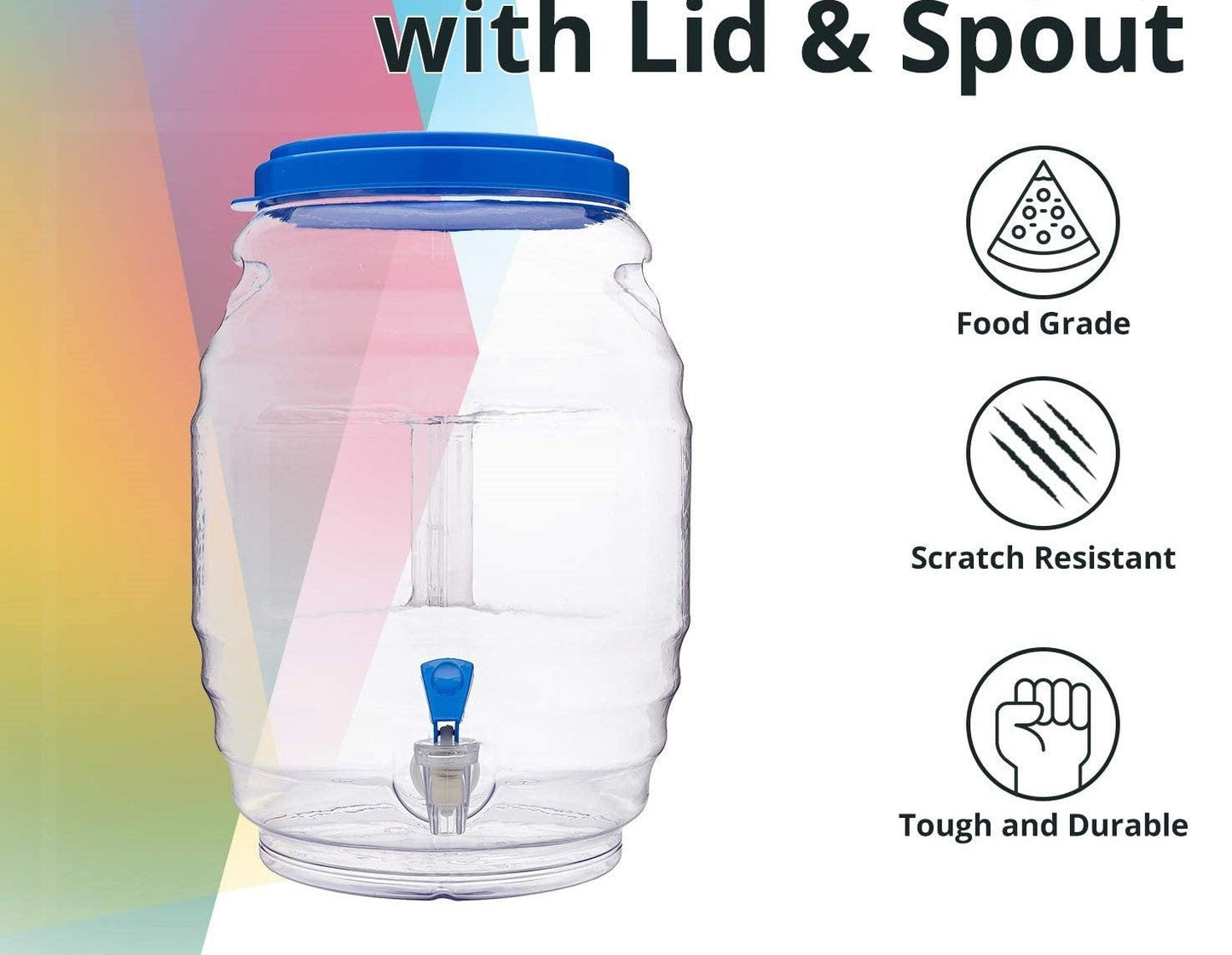 3 GAL Blue Jug Water Container With Lid & Spout
