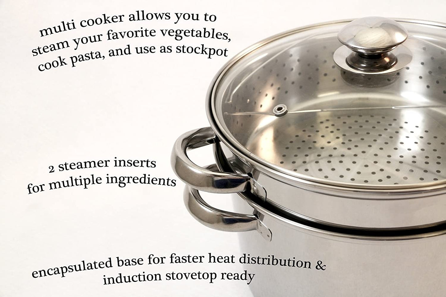 2 Tier Layer Stainless Steel 18/10 Induction Steamer