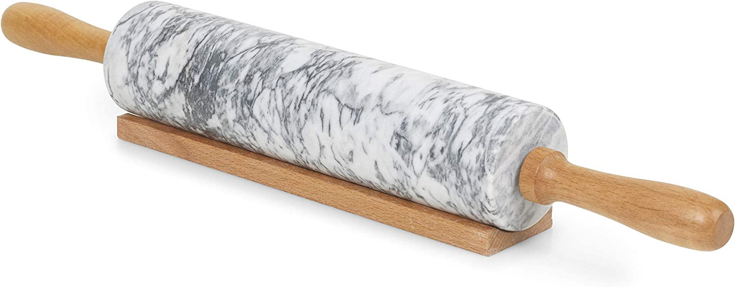 Baking Marble Rolling Pin With Wooden Stand