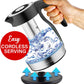 1.7L Cordless Glass Electric Kettle With Tea Infuser