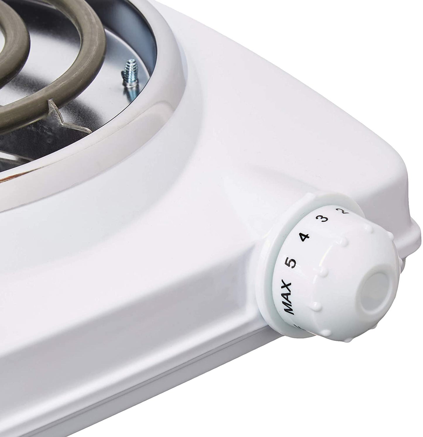 Brentwood White Single Electric Countertop Range Spiral Coil Burner