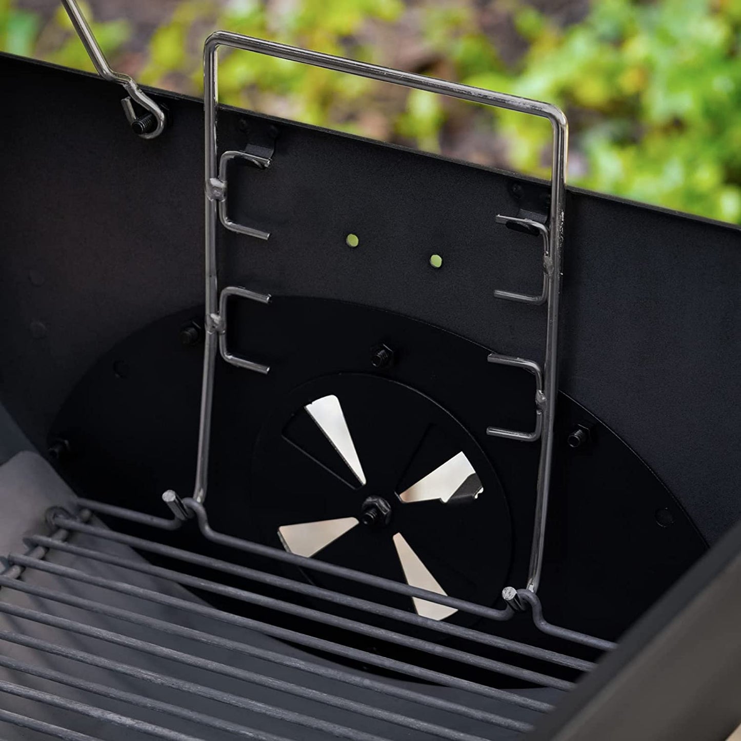 Premium BBQ Grill with Wooden Shelves- Charcoal Grill