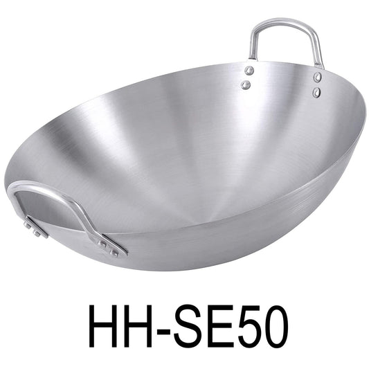 50cm Stainless Steel Double Short Handles Wok Pan