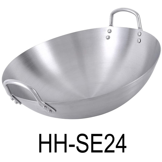 24cm Stainless Steel Double Short Handles Wok Pan