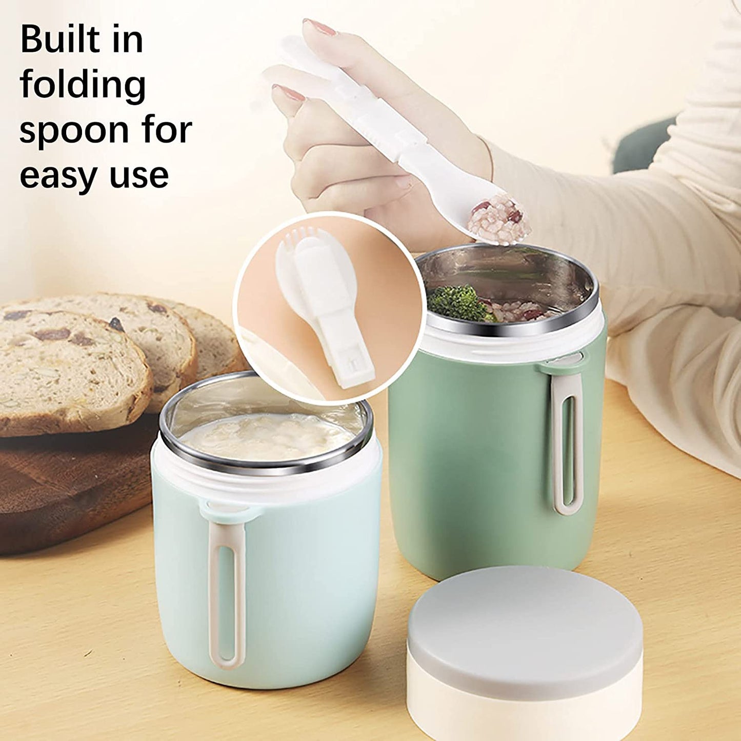 Blue Insulated Soup Cup