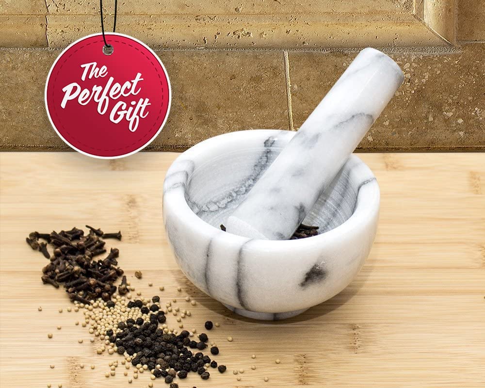 2.5" White Marble Mortar and Pestle