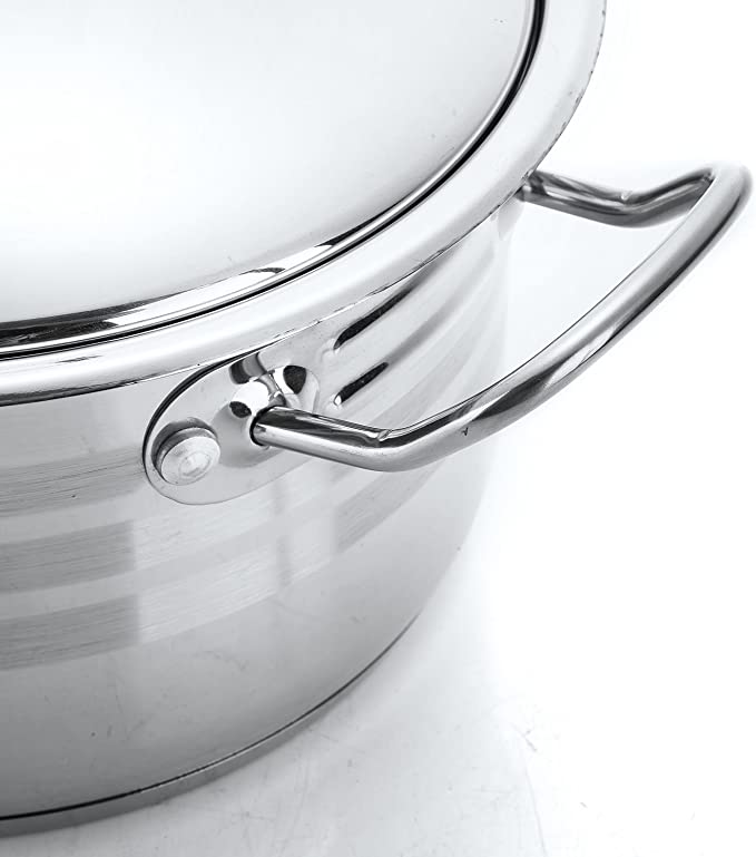 18 QT Stainless Steel 18/10 Induction Low Pot With Silicon Handle – R & B  Import