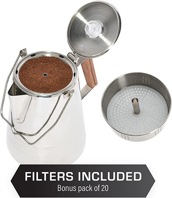 Percolator, Camping Coffee Pot 9 Cups Stainless Steel Coffee Make