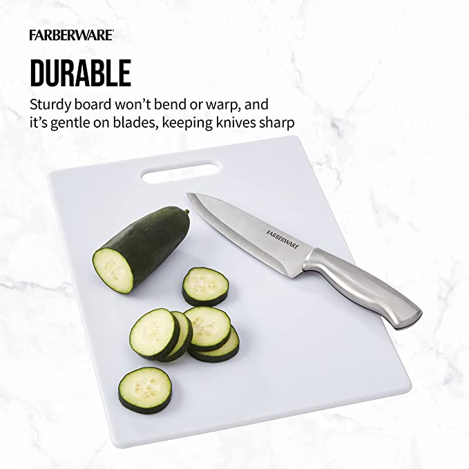 9" x 15" PE White Cutting Board