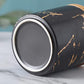 6 PC Black Marble Canister Set With Bamboo Lid