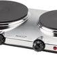Brentwood Silver Electric Countertop Double Burners Hotplate