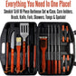 19 Pieces Grilling with Wooden Handles Set in Carry Case