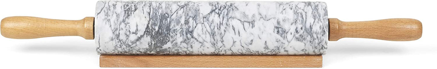 Baking Marble Rolling Pin With Wooden Stand