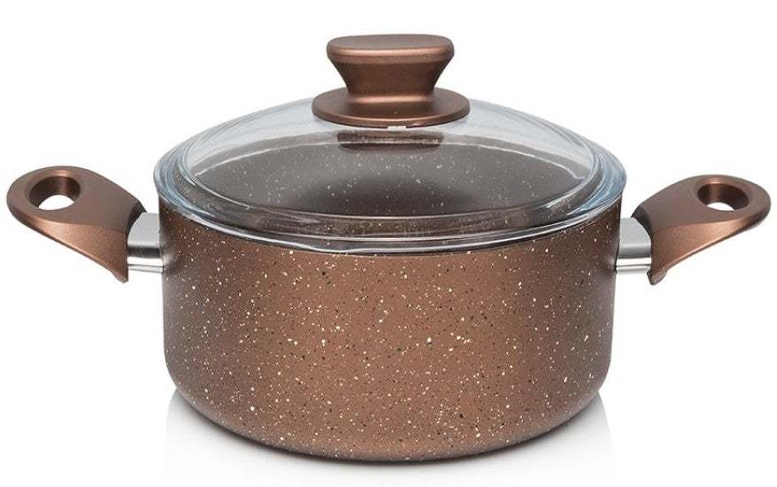 18cm Bronze Granite Coating Aluminum Deep Pot