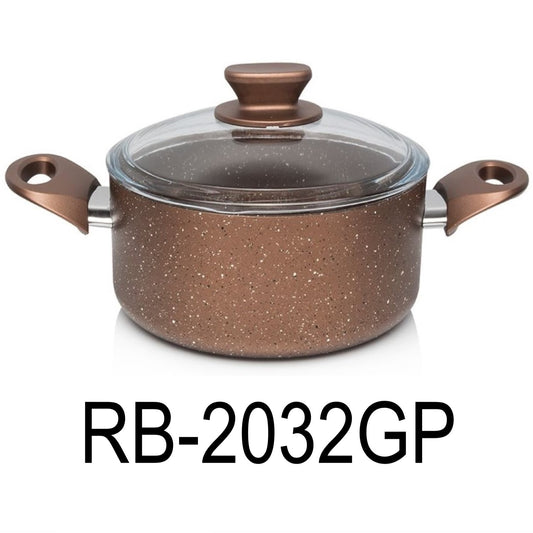 32cm Bronze Granite Coating Aluminum Deep Pot