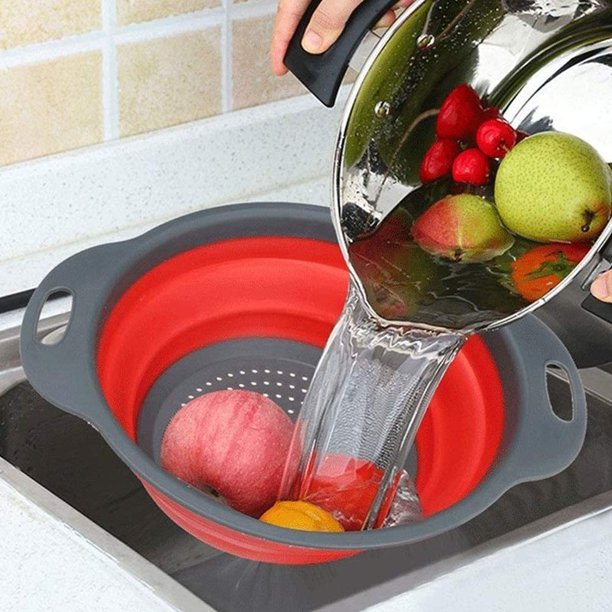 2 Pieces Collapsible Silicone Colander