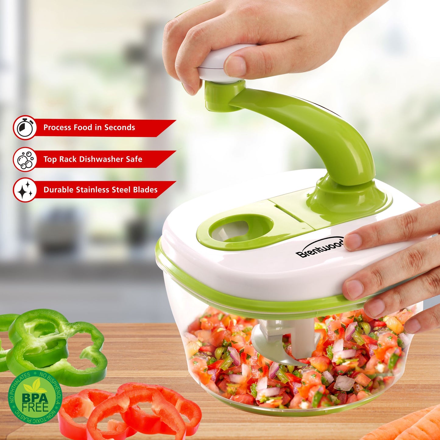 8 Cups Brentwood Food Processor With Blades and Paddle Mixer