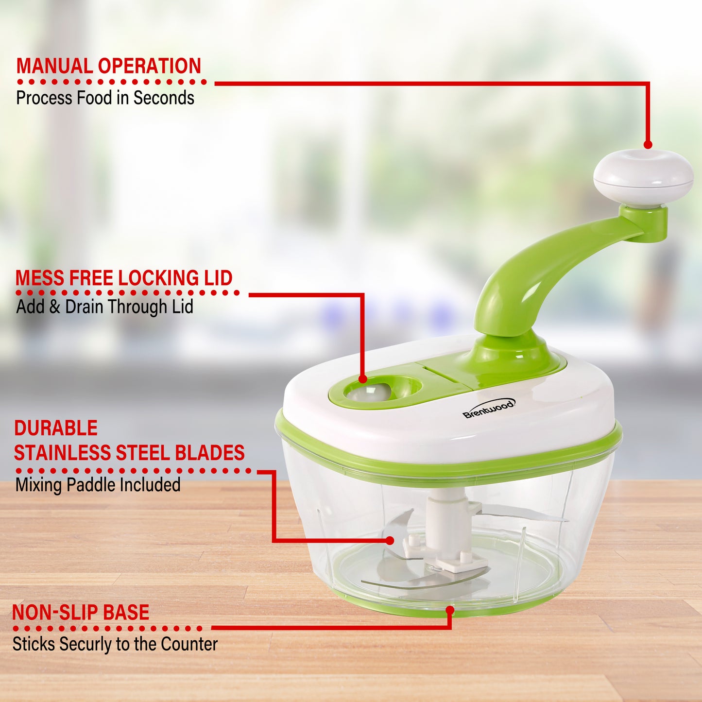 8 Cups Brentwood Food Processor With Blades and Paddle Mixer